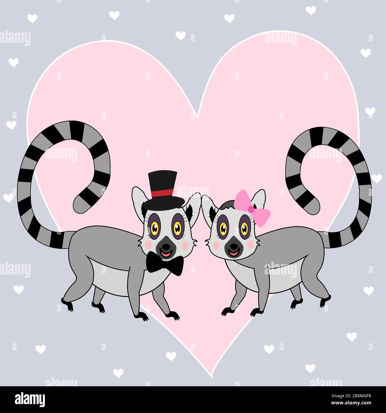 cute lemur   cartoon illustration vector Stock Vector