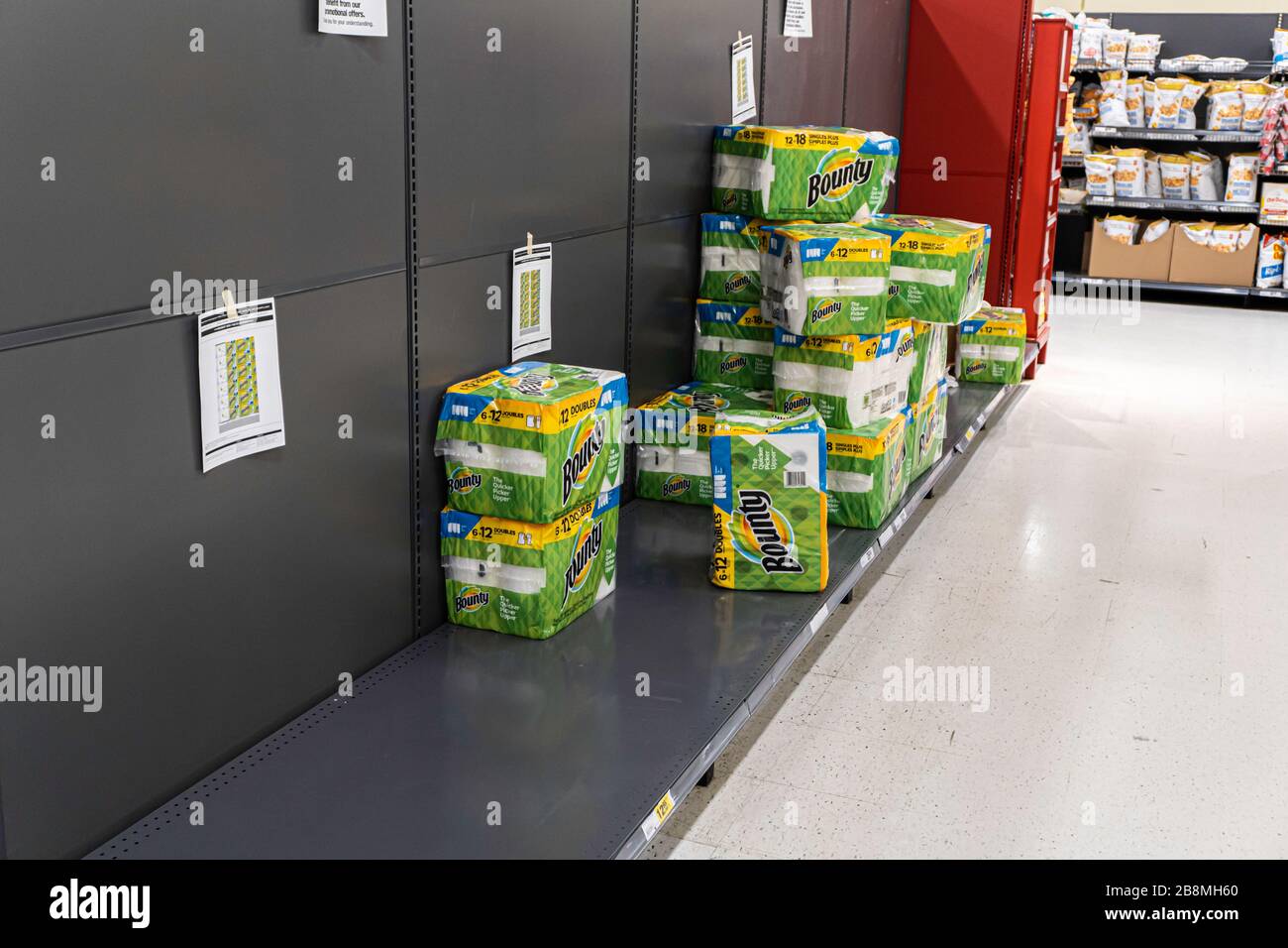 21 March 2020 Calgary, Alberta Canada Empty tissue and toilet paper