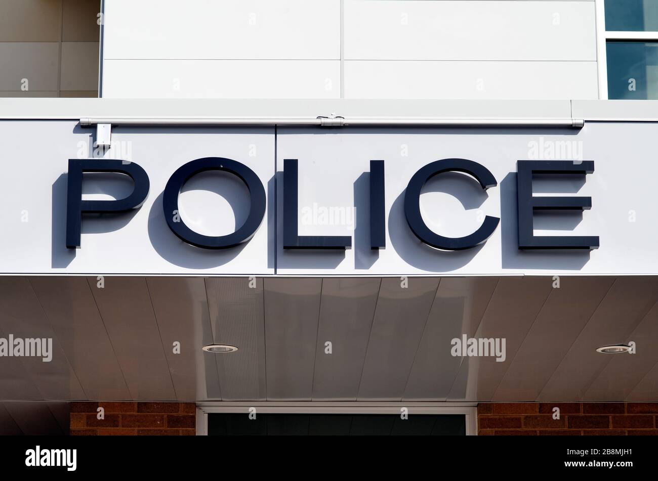 Carol Stream, Illinois, USA. Large sign denoting a police department headquarters in a United States community. Stock Photo