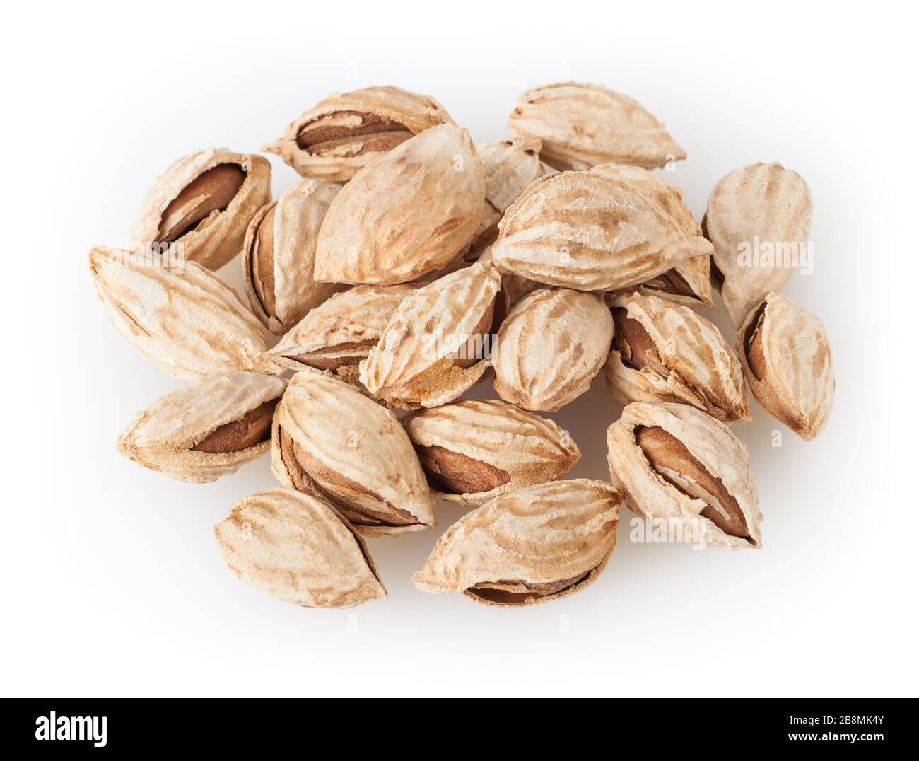 Heap of almond nuts isolated on white background with clipping path ...