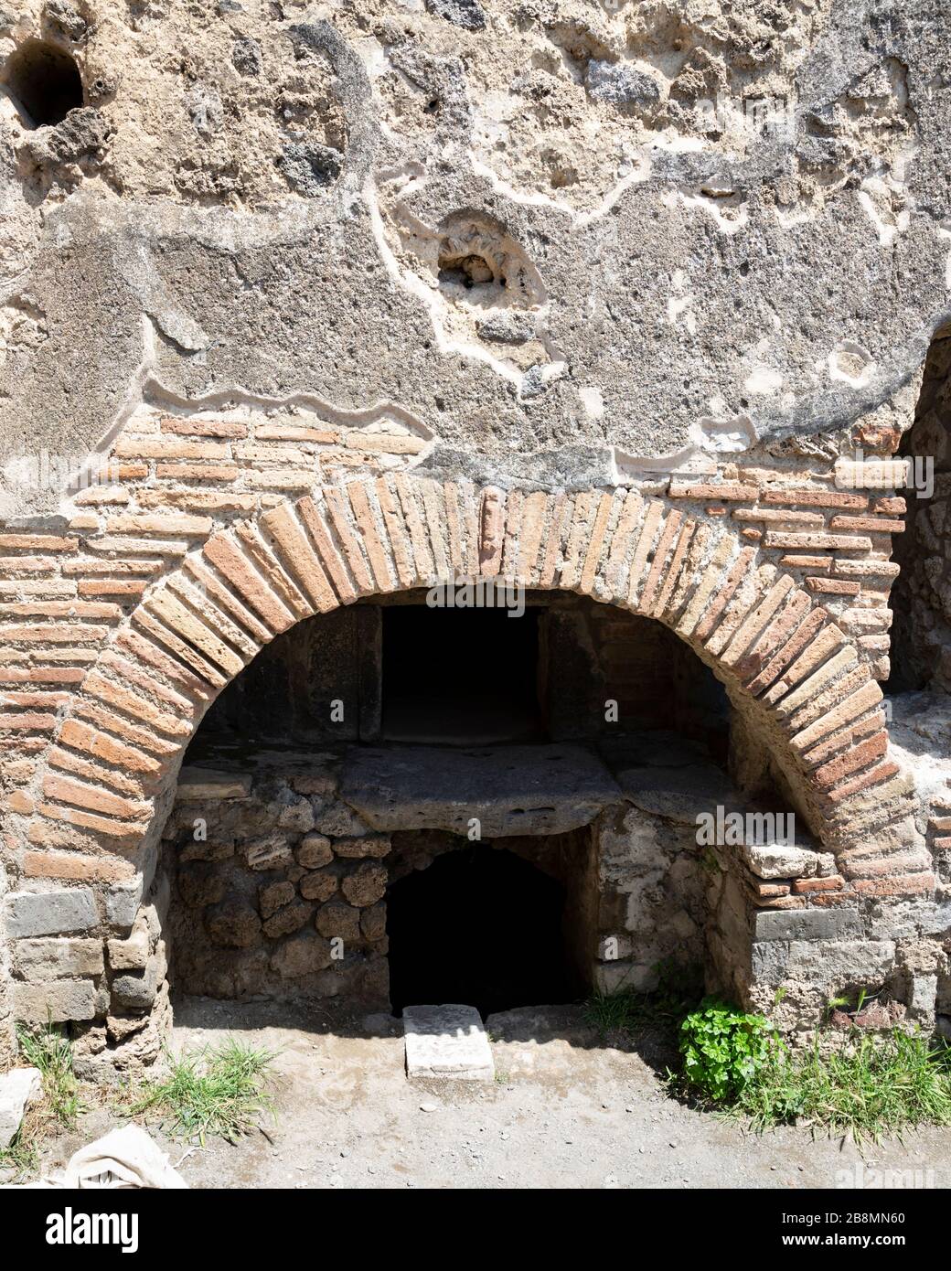 The remains of an ancient Roman brick oven, Pompeii, Campania, Italy. Stock Photo