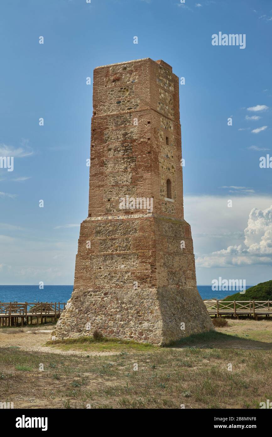 Torre Ladrones, Cabopino - Dunas de Artola, Marbella, Andalusia, Spain. Stock Photo