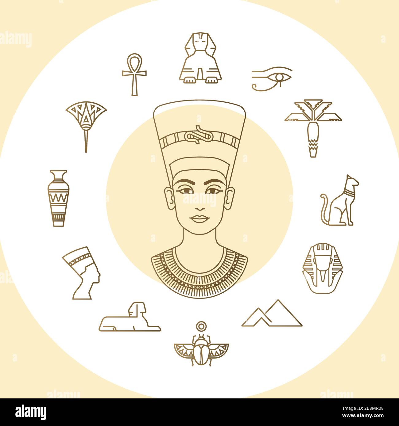 Set of vector flat design Egypt symbols icons and graphics elements ...