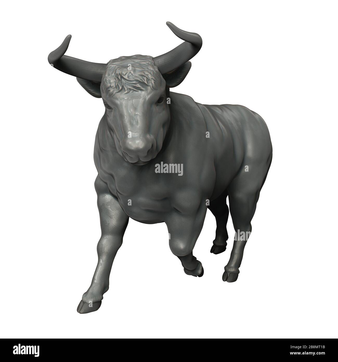 bull isolated on white background. Result of rendering 3d model Stock Photo