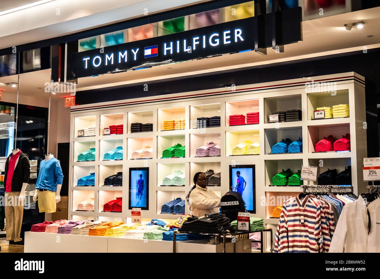American premium clothing company, Tommy Hilfiger stall seen in a Macy's  department store in New York City Stock Photo - Alamy