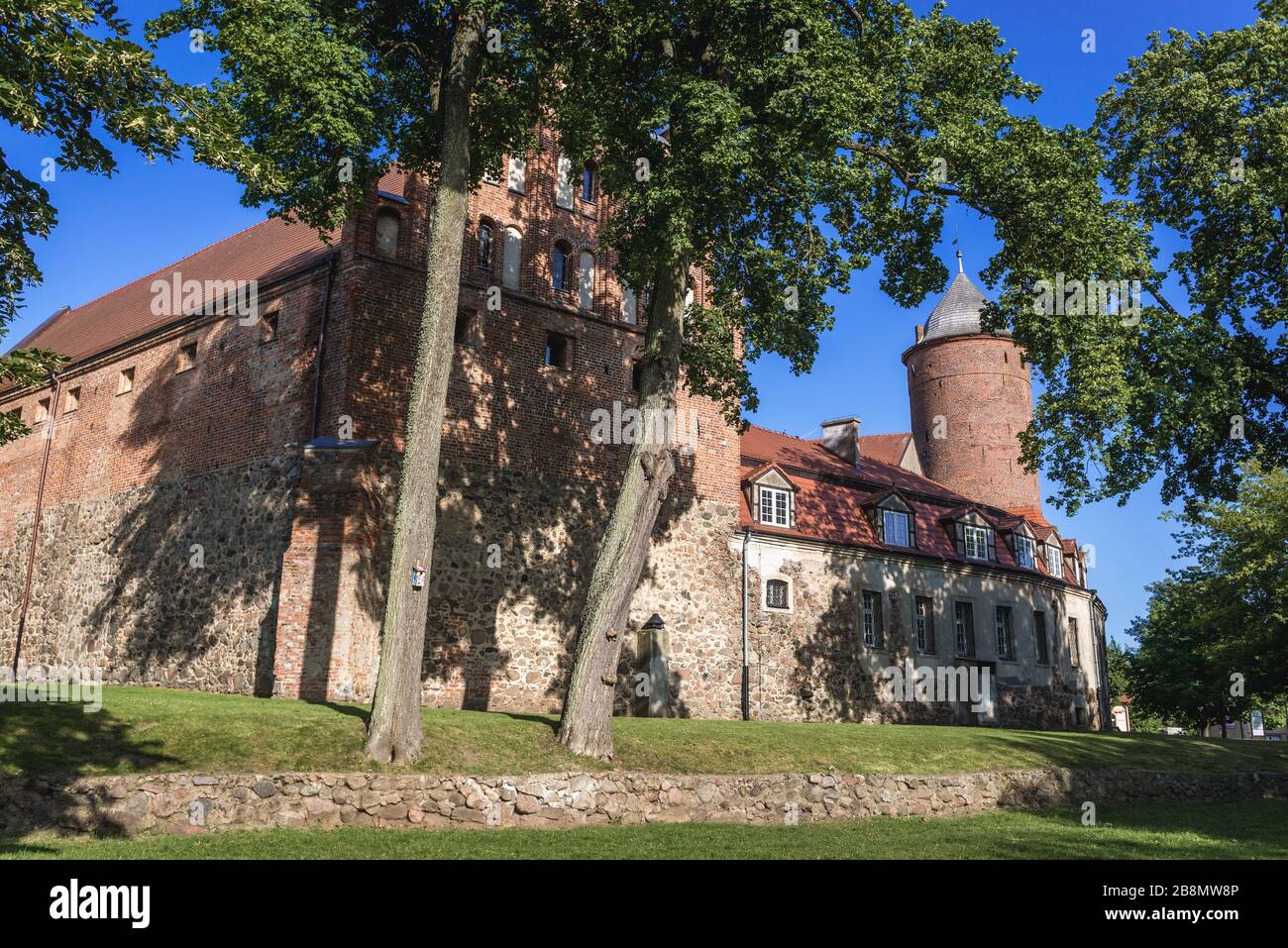 Medieval knights castle in Swidwin, capital of Swidwin County in West Pomeranian Voivodeship of northwestern Poland Stock Photo