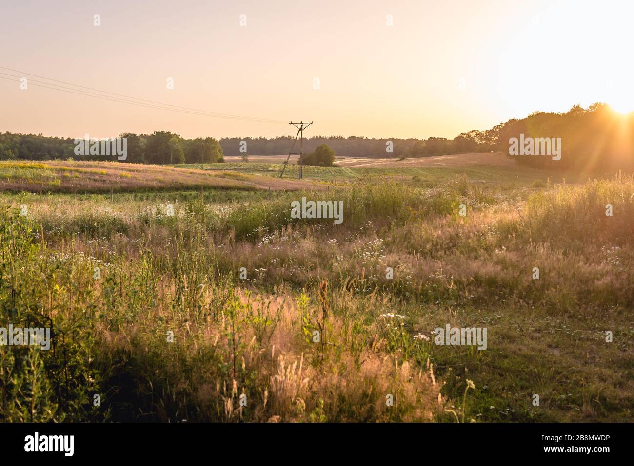 Landscape near Polczyn Zdroj town in Swidwin County in West Pomeranian Voivodeship of northwestern Poland Stock Photo