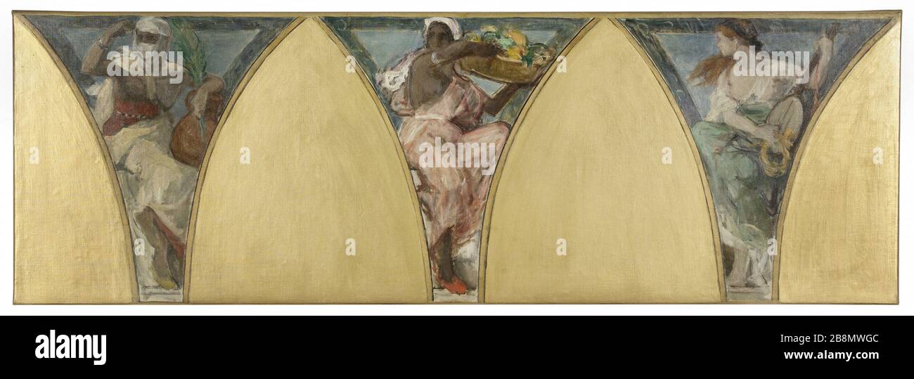 Sketch for the Paris City Hall: Algeria. Guyana. Provence Jacques Ferdinand Humbert (1842-1934). 'Algérie. Guyanne. Provence'. Esquisse pour l'Hôtel de ville de Paris. Huile sur toile, 1888. Musée des Beaux-Arts de la Ville de Paris, Petit Palais. Stock Photo