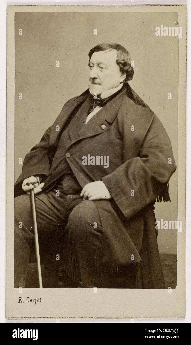 Portrait of Gioachino Rossini (1792-1868), (composer) Etienne Carjat (1828-1906). Portrait de Gioachino Rossini (1792-1868), compositeur. Tirage sur papier albuminé. 1860-1868. Paris, musée Carnavalet. Stock Photo