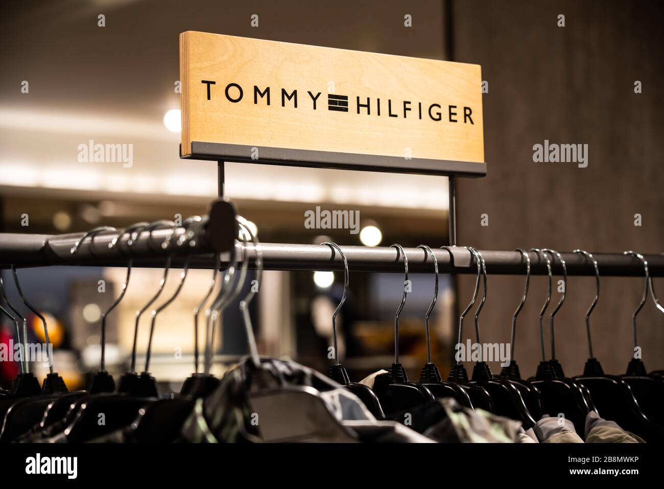 American premium clothing company, Tommy Hilfiger stall seen in a Macy's department store in New York City Stock Photo Alamy