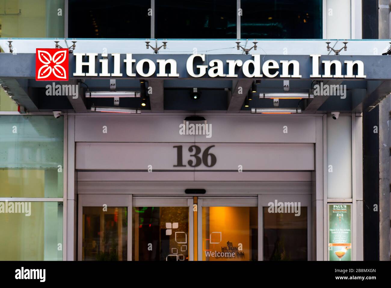 New York City Usa 20th Feb 2020 Hilton Garden Inn Logo Seen In