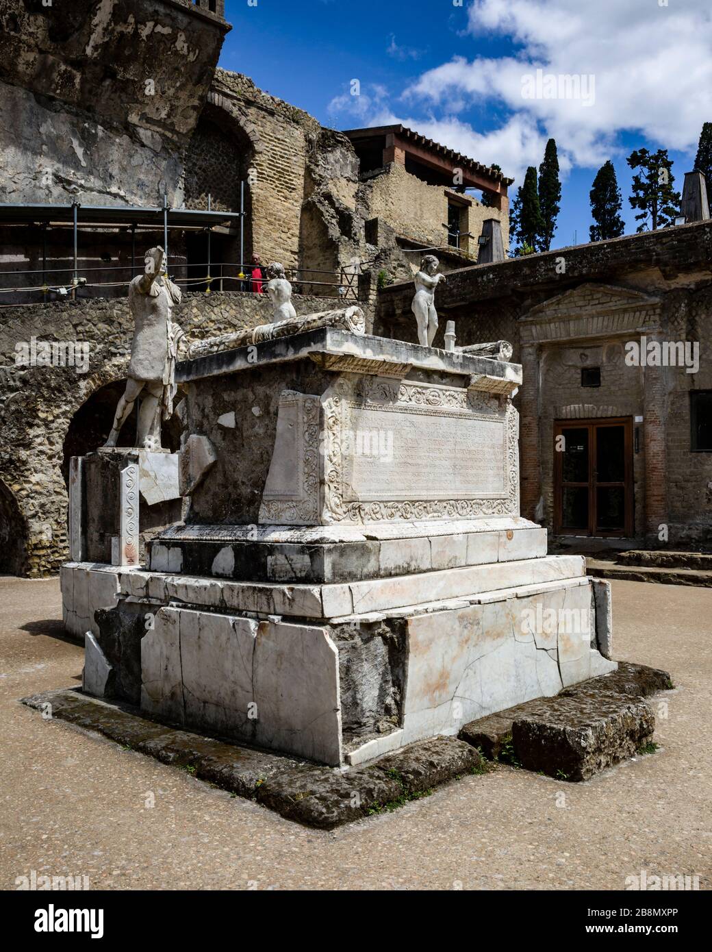 The Marble Altar, Herculaneum, Campania, Italy. Stock Photo