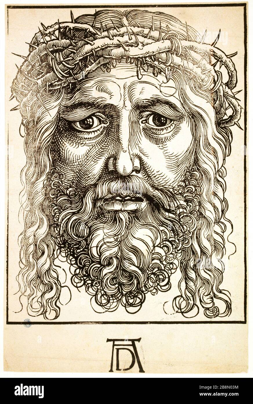 Albrecht Dürer (1471-1528) 'Head of Albrecht Dürer (1471-1528) 'Tête de Christ - B 27'. Gravure. Musée des Beaux-arts de la ville de Paris, Petit Palais. Stock Photo