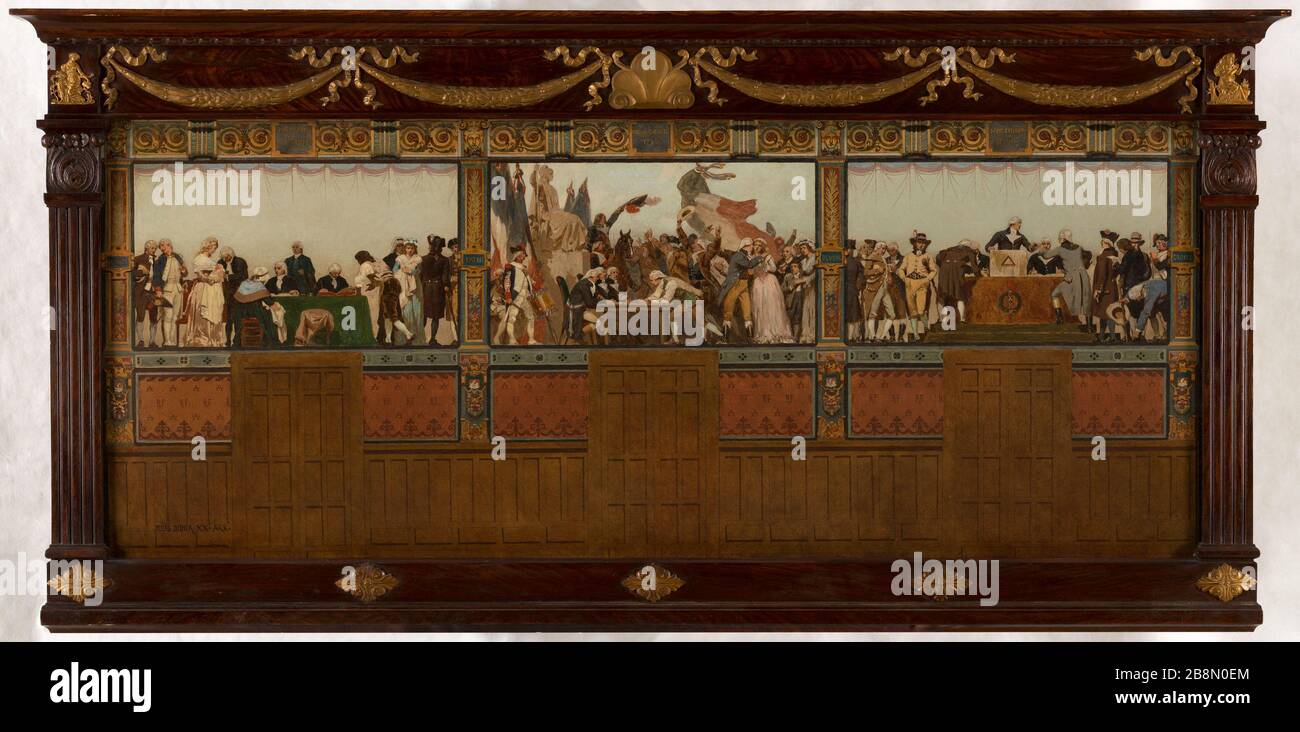 Sketch for the 20th district of the town hall: revolutionary Scenes Jules Didier (1831-1892). 'Scènes révolutionnaires'. Esquisse pour la mairie du XXème arrondissement, Paris. Musée des Beaux-Arts de la Ville de Paris, Petit Palais. Stock Photo