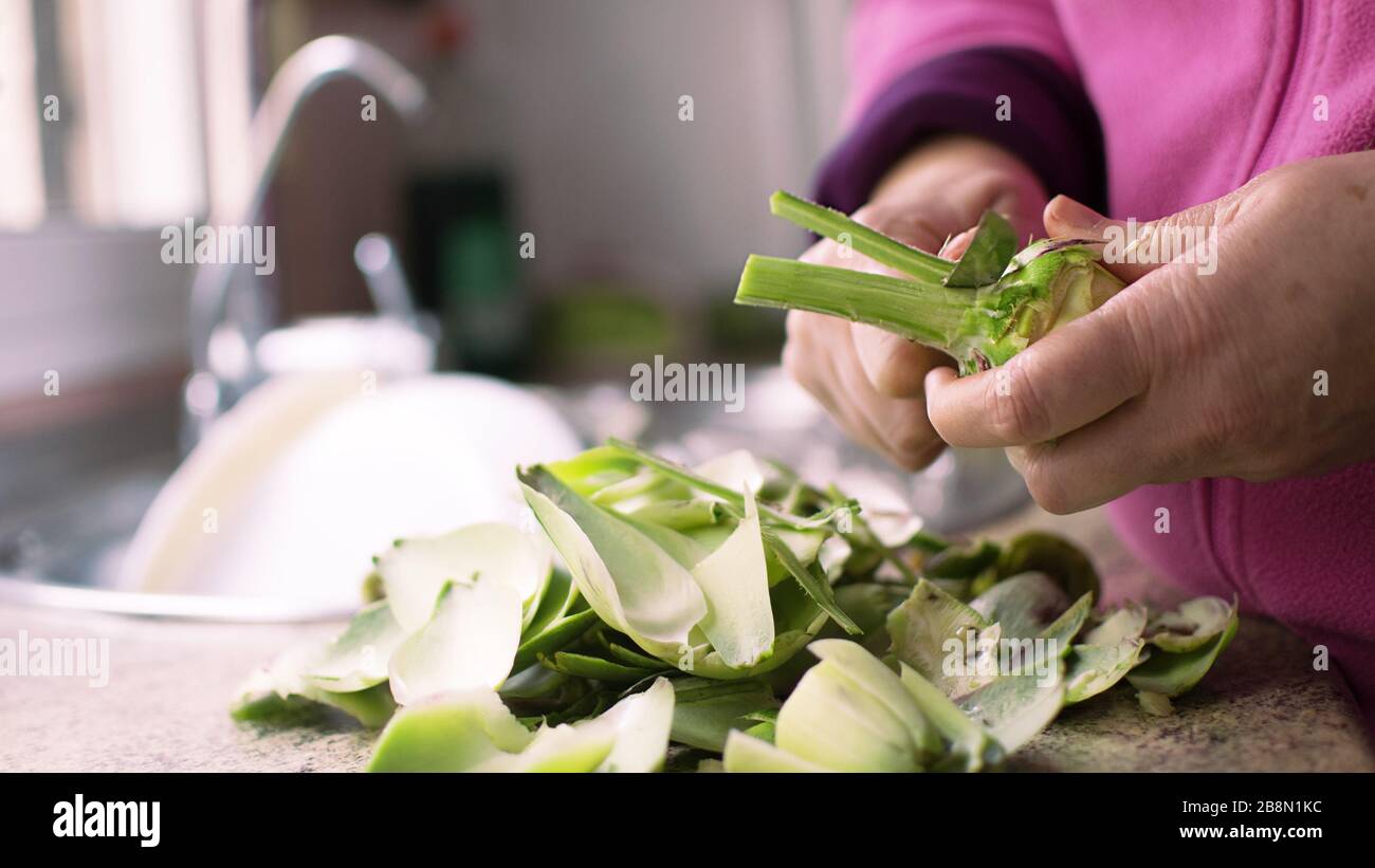 Peeling off with knife hi-res stock photography and images - Alamy