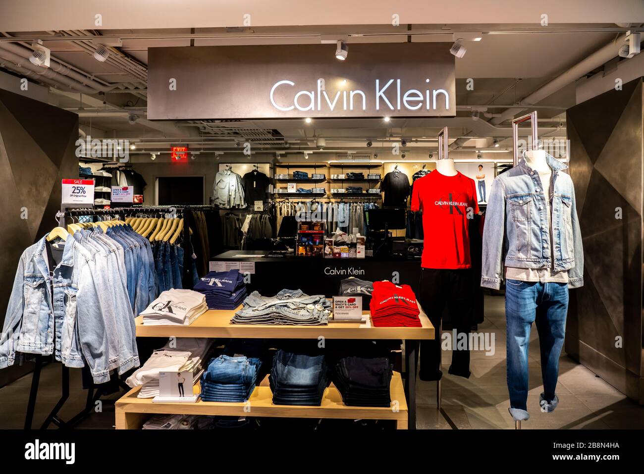 New York City, USA. 20th Feb, 2020. American fashion house, Calvin Klein  seen in a Macy's department store in New York City. Credit: Alex Tai/SOPA  Images/ZUMA Wire/Alamy Live News Stock Photo -