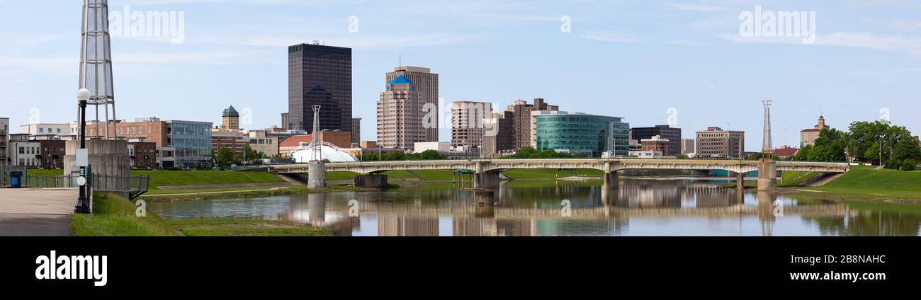 Dayton, City in the state of Ohio, United States of American, as seen from Deeds Point Metropark Stock Photo