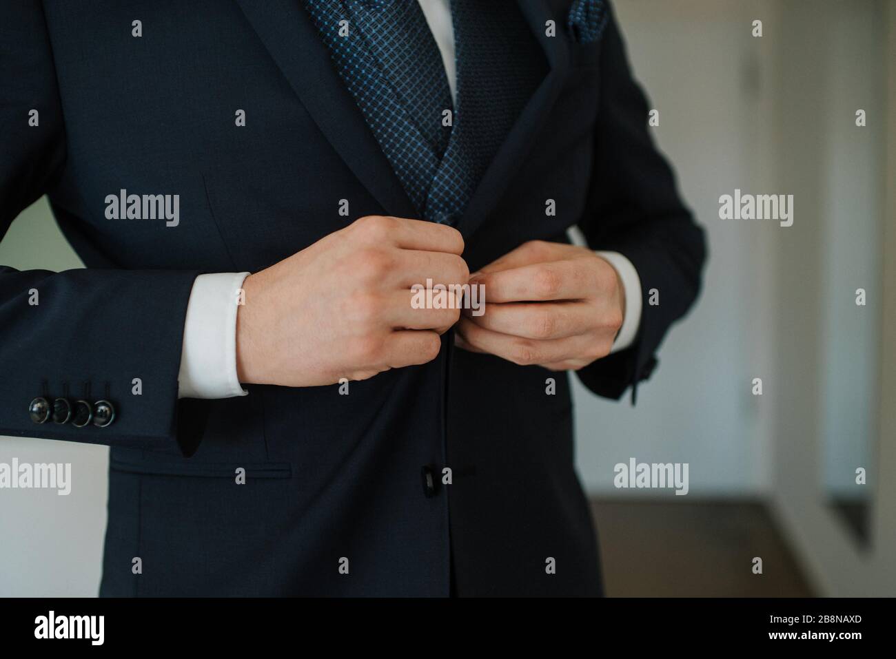 Businessman preparing for business. Meeting with clients Stock Photo