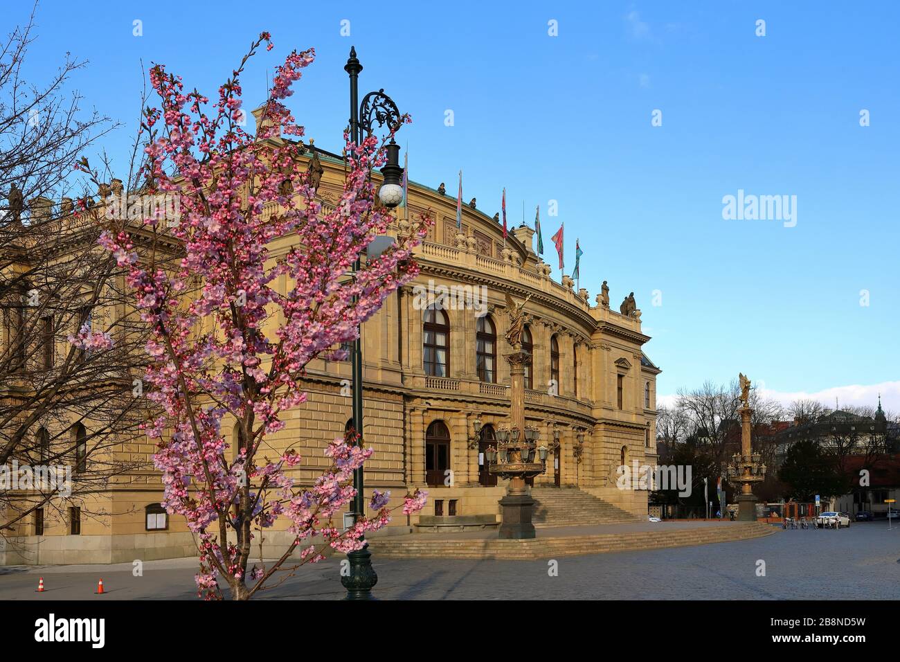 Czech Republic, Prague, On 22th March, 2020. The Rudolfinum - concert and exhibition hall during the pandemic. Stock Photo