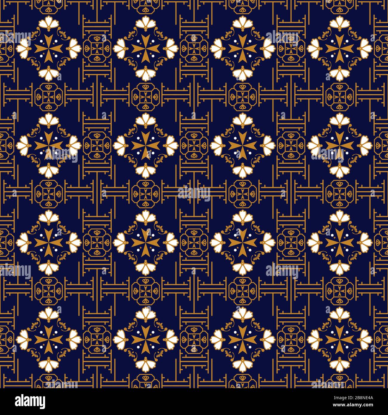 Asian geometric background seamless pattern vector. Stock Vector