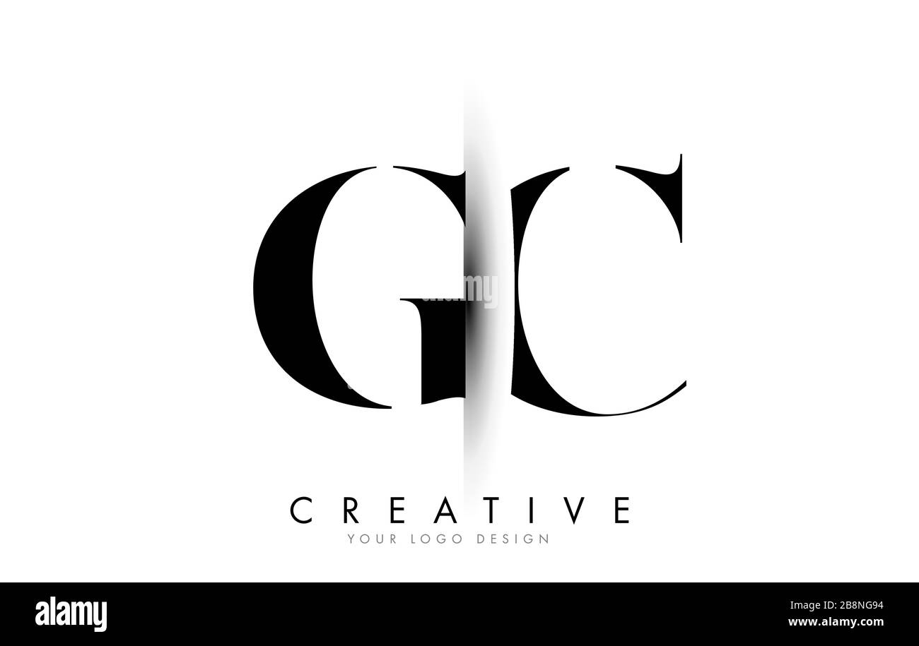 GC G C Letter Logo Design with Creative Shadow Cut Vector Illustration ...