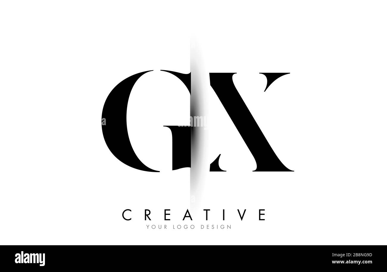 GX G X Letter Logo Design with Creative Shadow Cut Vector Illustration ...