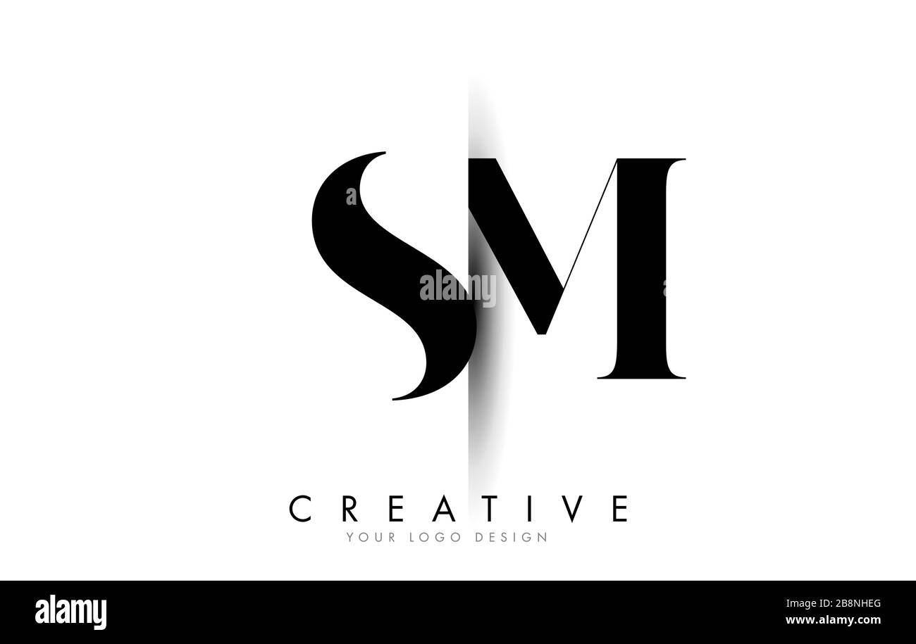 Sm S M Letter Logo Design With Creative Shadow Cut Vector Illustration Design Stock Vector Image Art Alamy