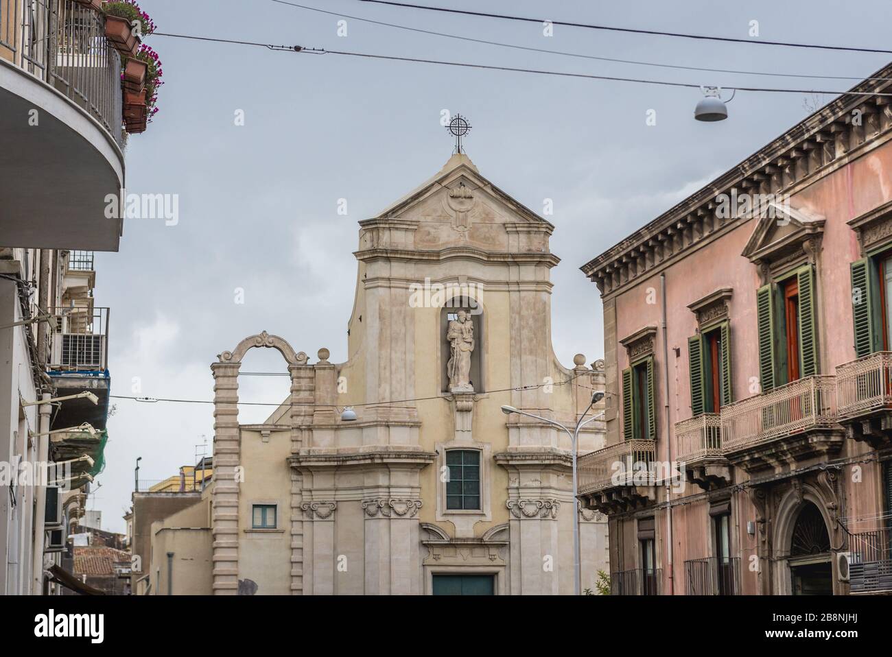 Church of San Giuseppe al Transito in Catania, second largest city of Sicily island in Italy Stock Photo