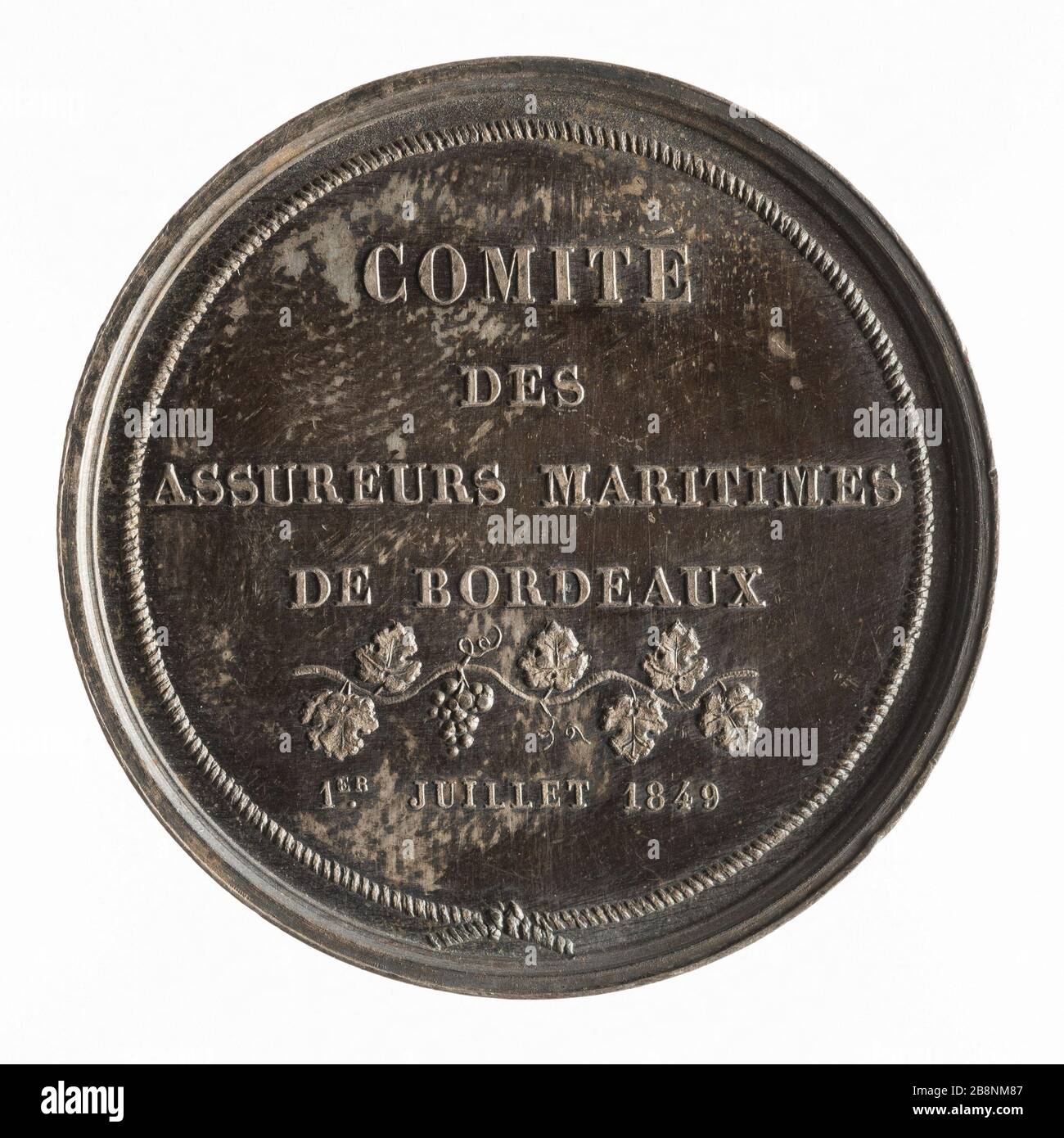 Maritime insurers Committee of Bordeaux, 1 July 1849 Rogat, Emile. 'Comité des assureurs maritimes de Bordeaux, 1er juillet 1849'. Argent. 1849-1849. Paris, musée Carnavalet. Stock Photo