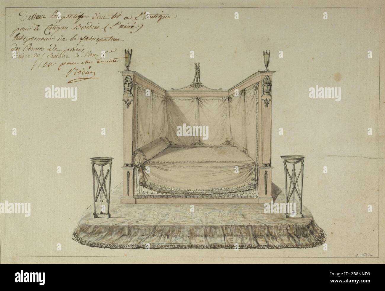 Drawing Perspective A Bed To Antique For The Citizen Bodin Dessin Perspectif D Un Lit A L Antique Pour Le Citoyen Bodin Paris Musee Carnavalet Stock Photo Alamy