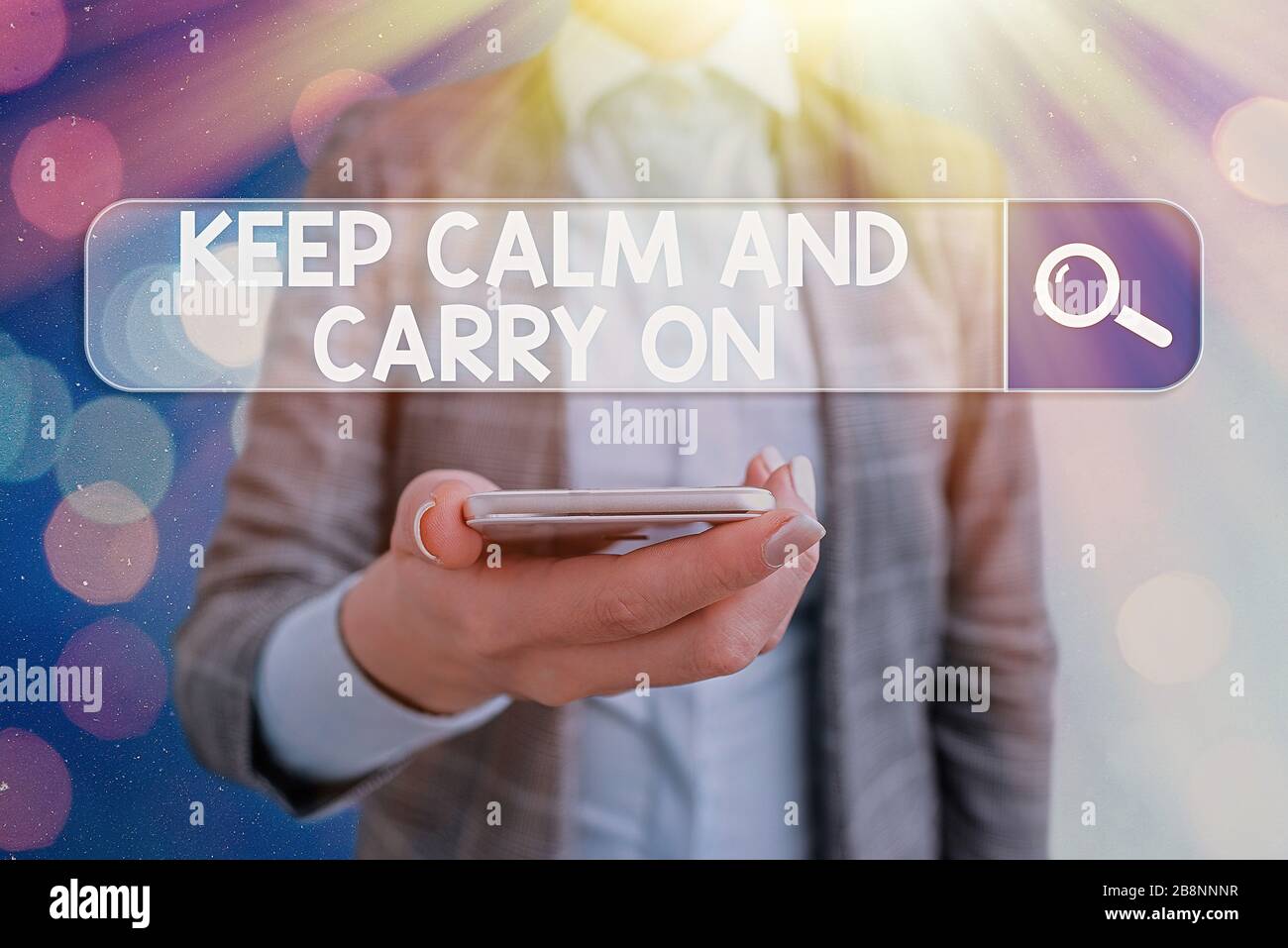 Conceptual hand writing showing Keep Calm And Carry On. Concept meaning