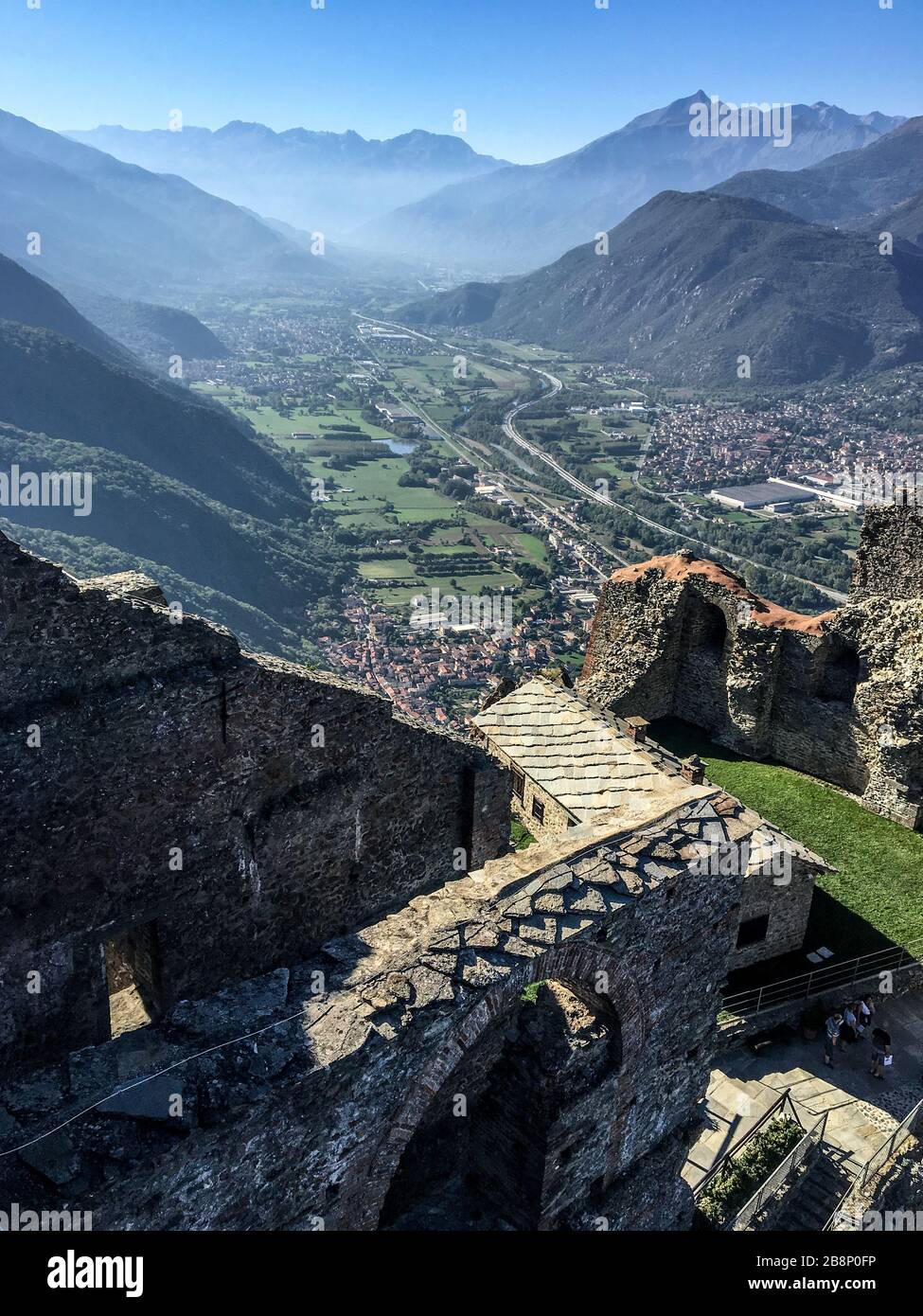 Valley view towards Piedmonte Stock Photo