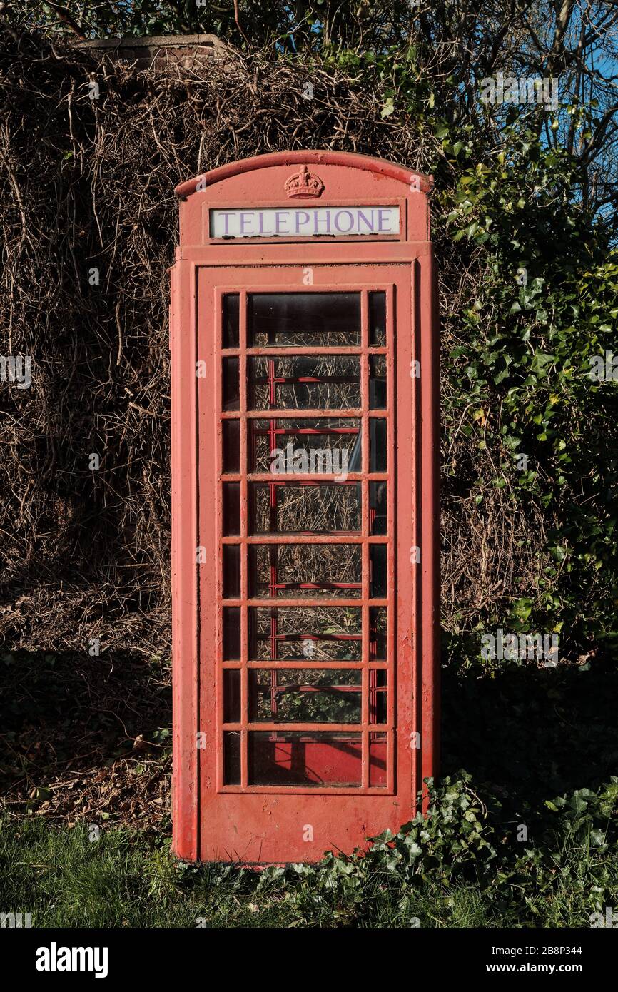 UK Red Telephone Box, Coltishall, Norfolk, UK 21/03/2020 Stock Photo