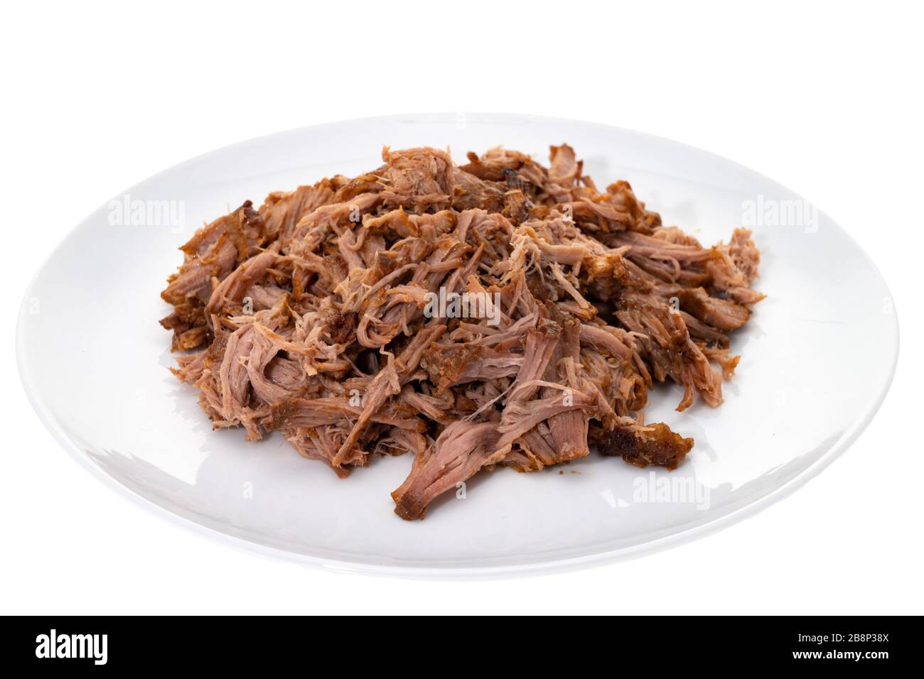 BBQ pulled pork - white background Stock Photo - Alamy