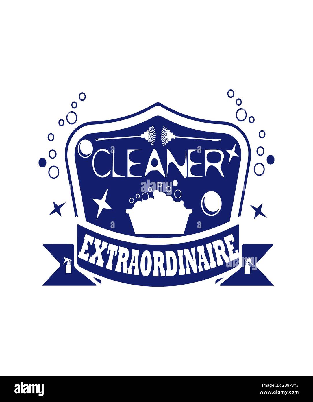 cleaner extraordinaire graphic illustration for cleaning concepts