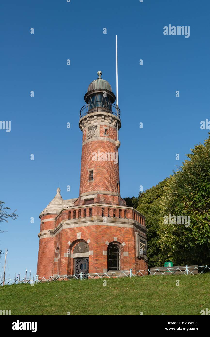 Lighthouse Kiel-Holtenau at the Kiel-Canal, Kiel Fjord, Kiel, capital of Schleswig-Holstein, North Germany, Central Europe Stock Photo