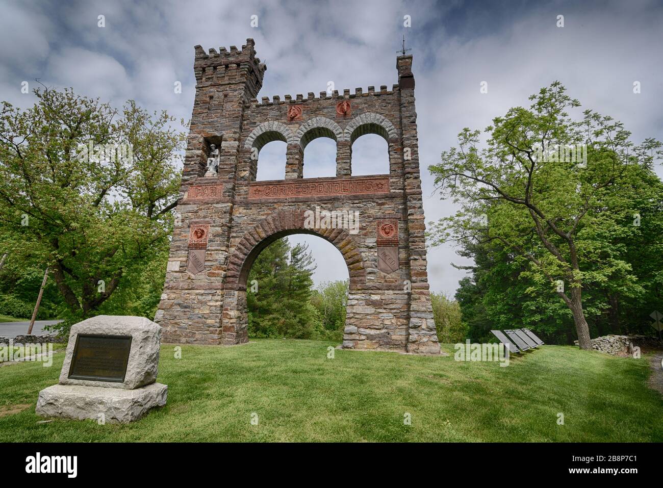 War Correspondents Arch Memorial erected by George Alfred Townsend, Gathland, Crampton's Gap, South Mountain, Maryland Stock Photo