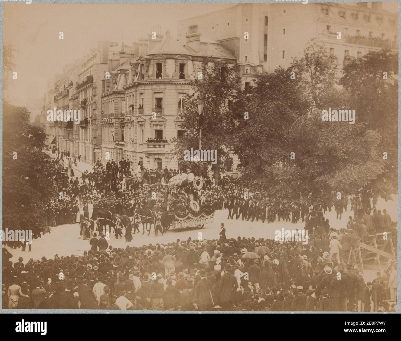 The Funeral of Victor Hugo Wreath chariot procession Bd St Germain