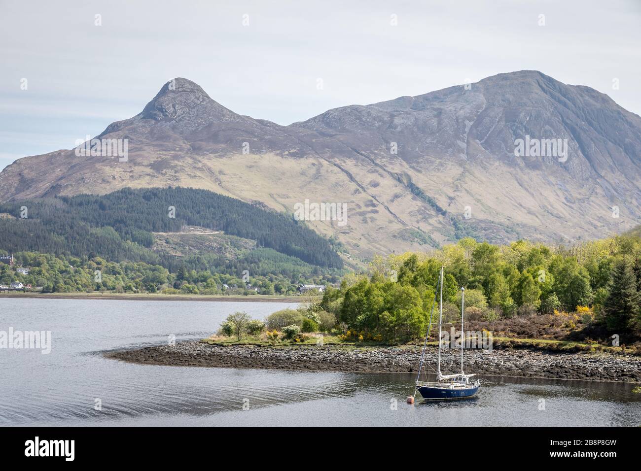 Loch Leven and Sgorr na Ciche, Scotland, Perth and Kinross, Scotland, UK - May 14th 2019 Stock Photo