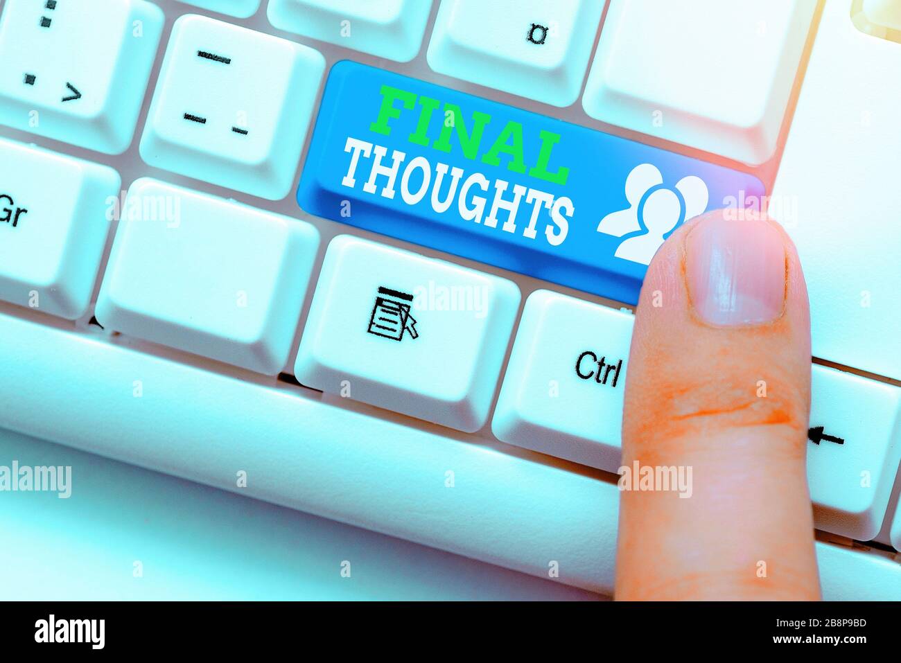 Conceptual hand writing showing Final Thoughts. Concept meaning the ...