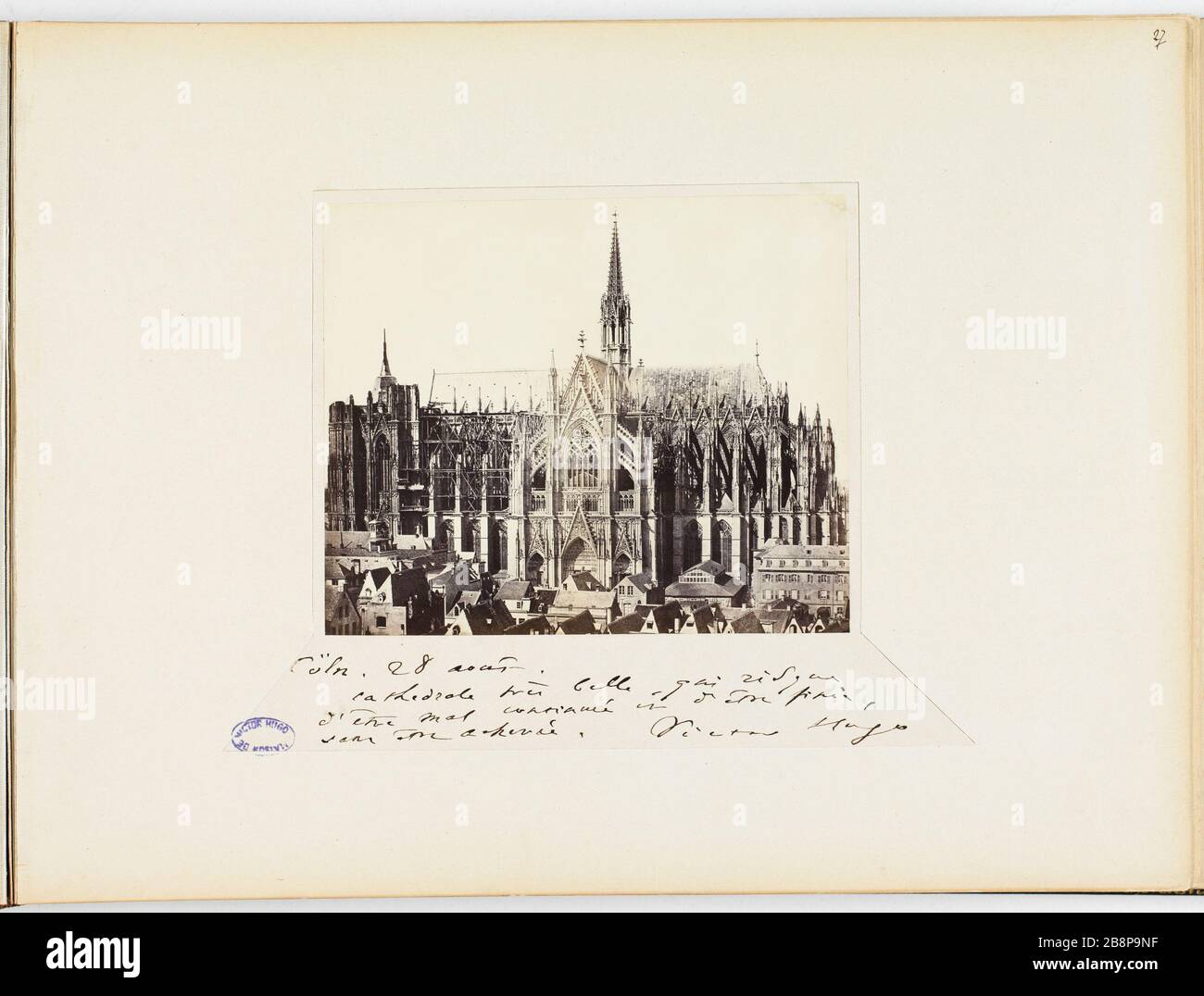 Cologne Cathedral 'Cologne : la cathédrale'. Photographie anonyme. Tirage sur papier albuminé. 1865-1871. Paris, Maison de Victor Hugo. Stock Photo
