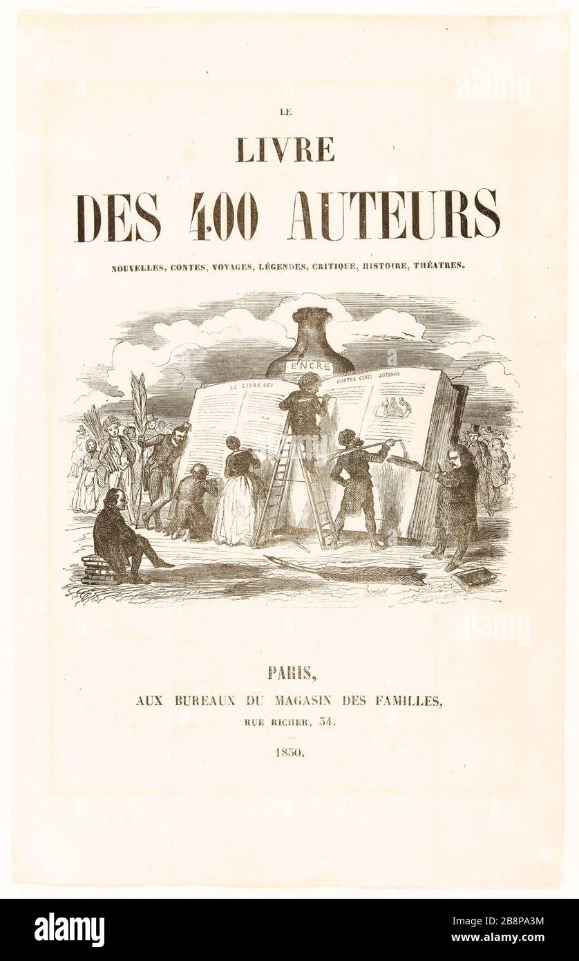 Portrait of Balzac, Title page of the Book of 400 authors Bertall