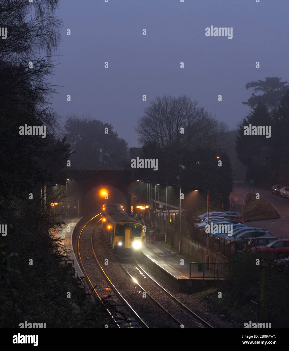 Transport Fr Wales class 150 sprinter train calling at Llanishen