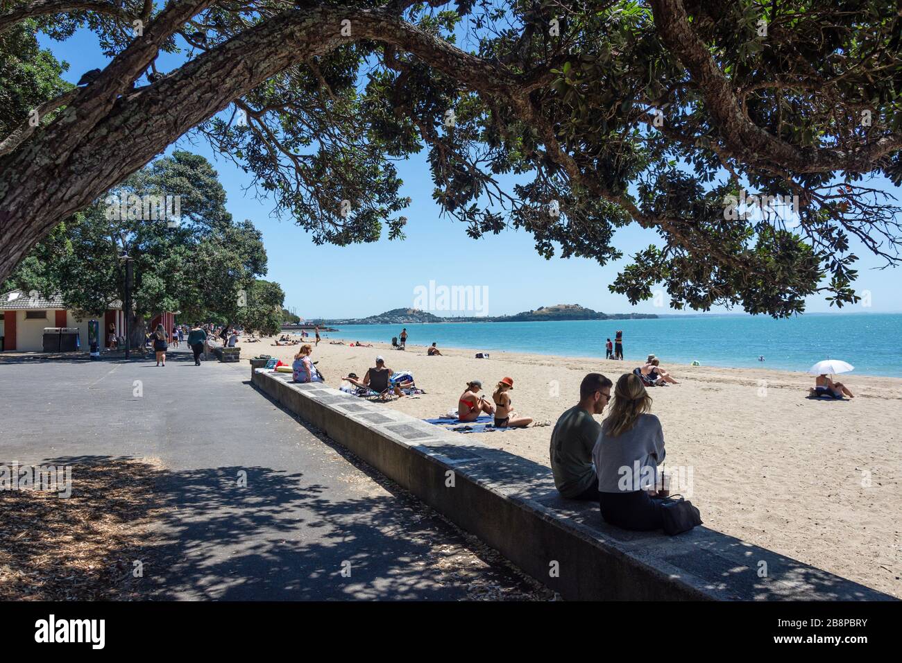 Mission Bay Beach, Mission Bay, Auckland, New Zealand Stock Photo