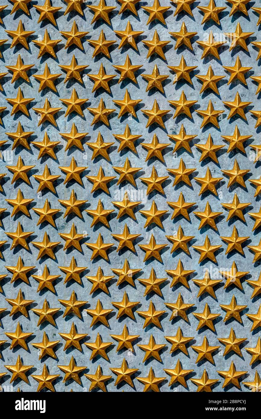 Detail of the freedom wall gold stars hi-res stock photography and