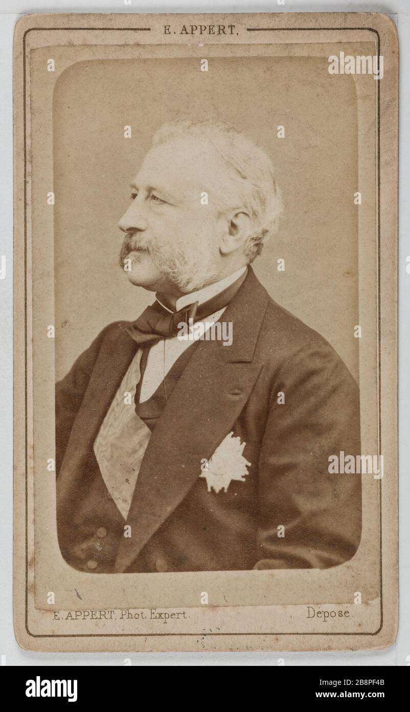 Portrait of Ernest Louis Henri Hyacinthe Arrighi de Casanova (1814-1888), Duke of Padua, administrateur et homme politique. Portrait d'Ernest Louis Henri Hyacinthe Arrighi de Casanova (1814-1888), duc de Padoue, administrateur et homme politique. Photographie d'Ernest Charles Appert (1830-1890). Carte de visite. Tirage sur papier albuminé. 1860-1890. Paris, musée Carnavalet. Stock Photo