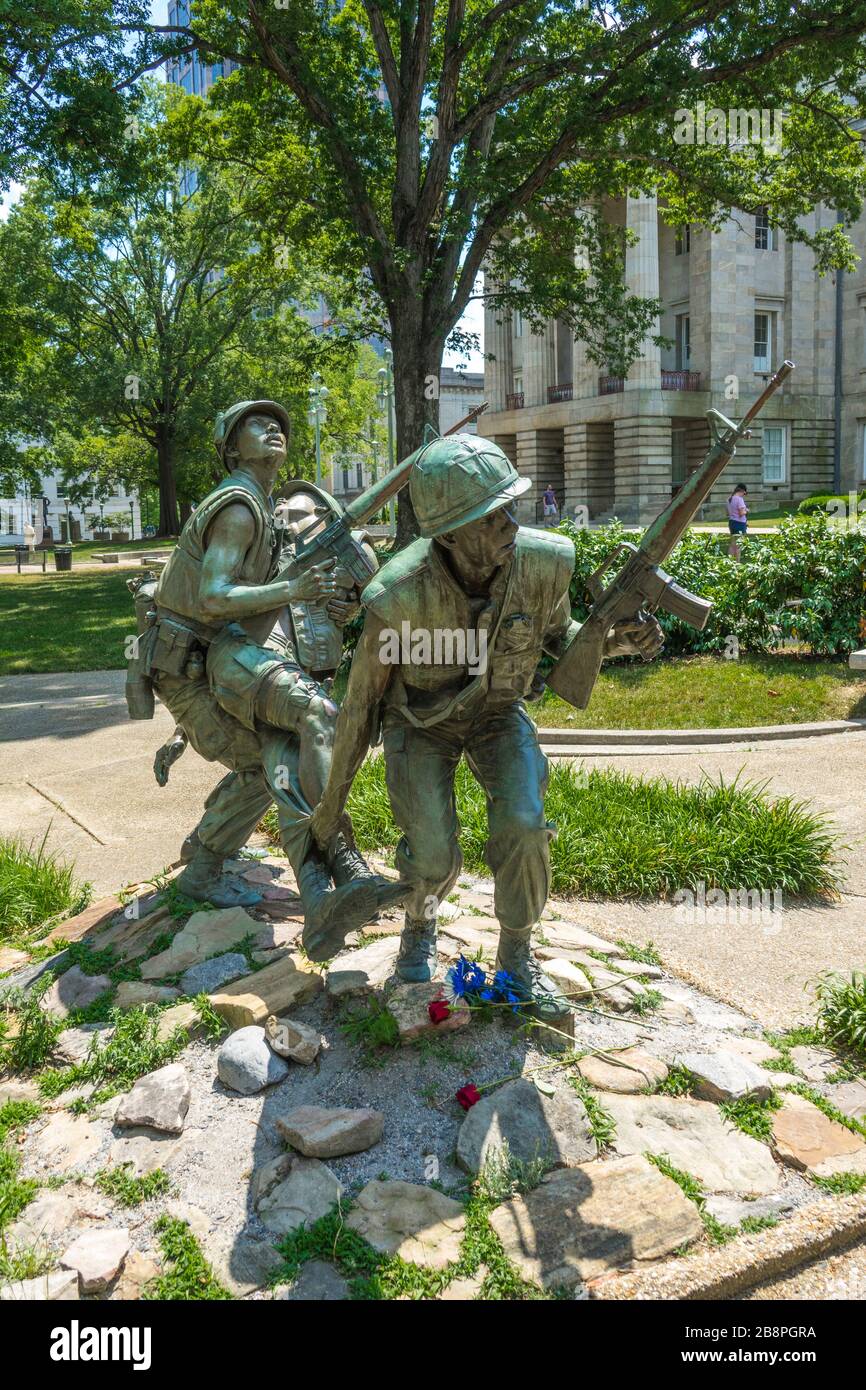 Viet Nam Veterans War Memorial Raleigh a city in NC North Carolina and current state capitol capital statehouse Stock Photo