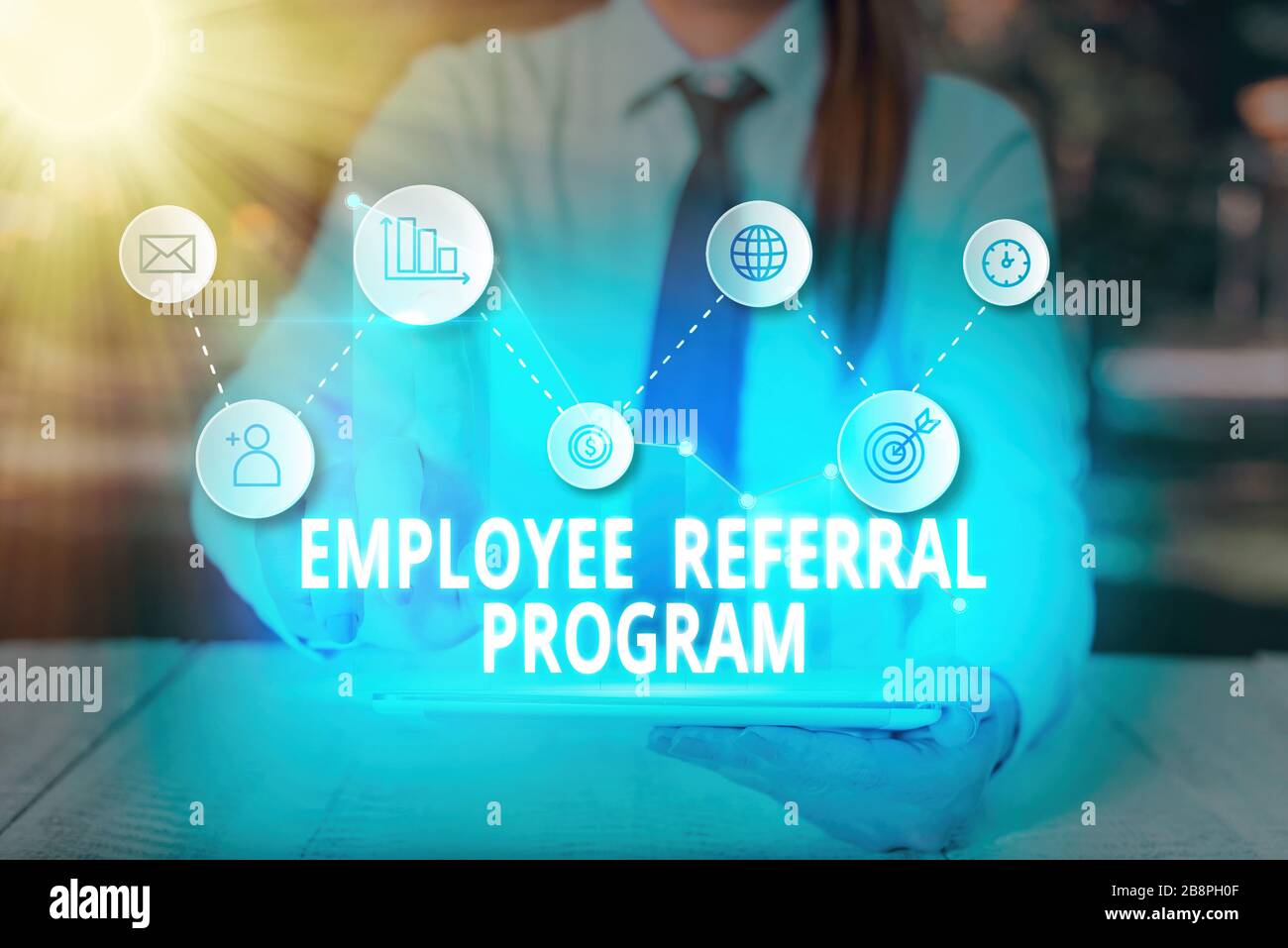 Writing note showing Employee Referral Program. Business concept for ...