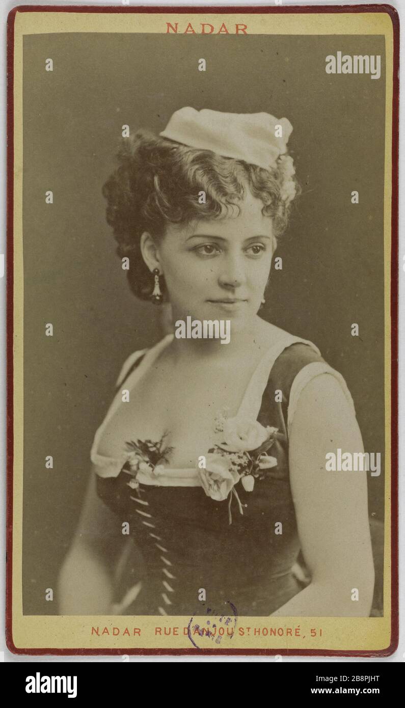 Carte Cabinet Photo Nadar Portrait Actrice Darly Circa 1890 - Original