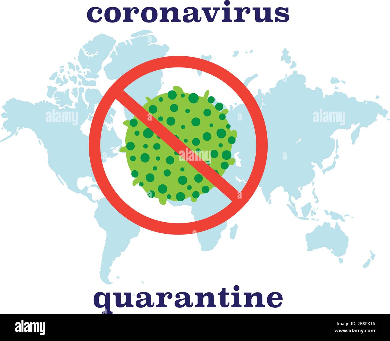 Map caution coronavirus travel alert concept 2019-nC0V outbreak. Stop pandemic COVID-19 microbe. The virus attacks the respiratory tract, infections medical health risk . Flat simple cartoon style Stock Vector